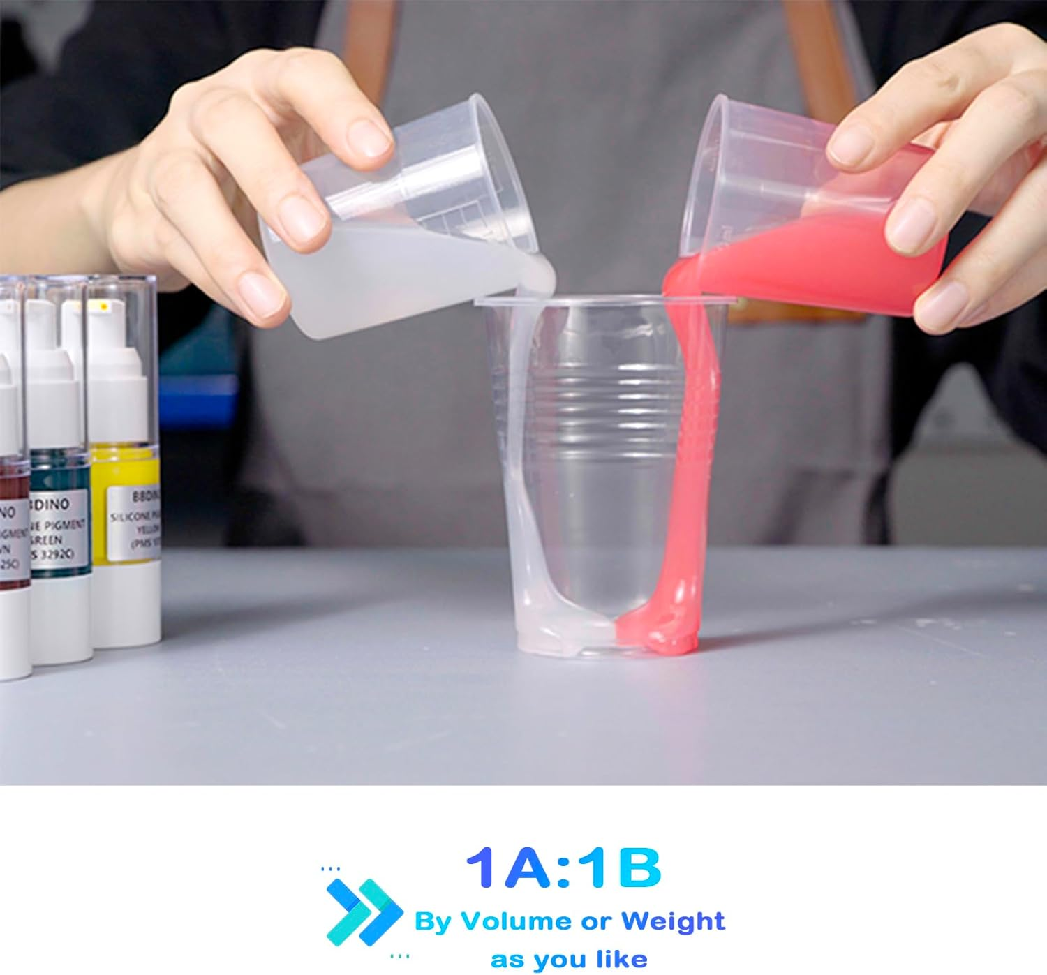 BBDINO Silicone Mold Making Kit 20A Silicone, 38.8 Oz, 1A:1B by Volume, Liquid Silicone for Molds Making of Resin, Soap, Wax, Clay, Concrete Etc. image number 5