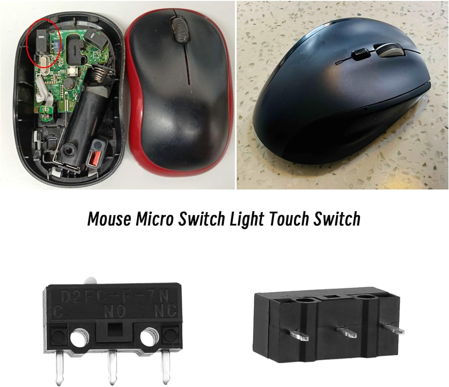 Emagtech 10PCS Mouse Micro Switch D2FC-F-7N Tact Switch Compatible with Logitech, Razer, Roccat, Steelseries image number 4