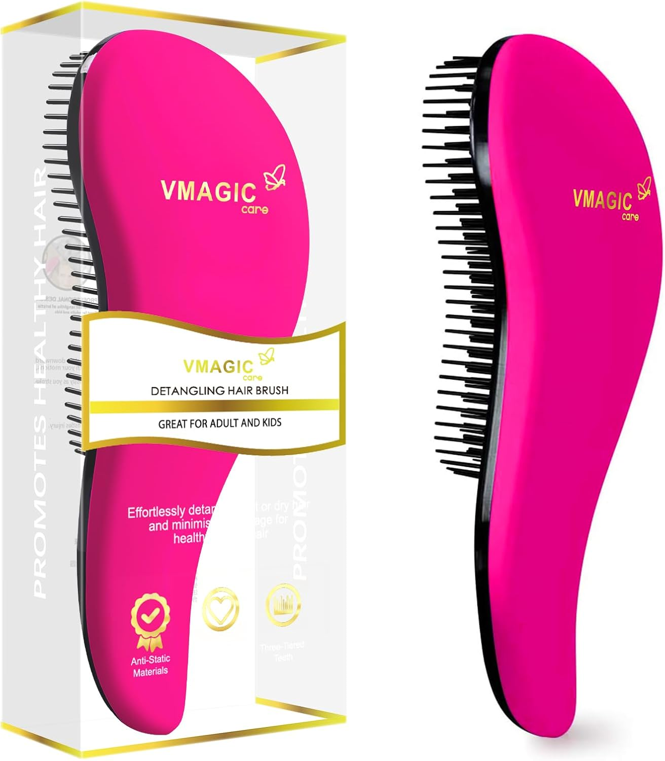 Detangling Brush - Glide the Detangler Brush through Tangled Hair - Best Brush/Comb for Women, Girls, Men & Boys - Use in Wet and Dry Hair (Skyblue)