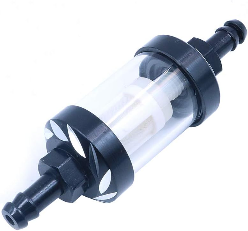 Namvo 6Mm Retro Motorcycle Modification Parts Metal Oil Fuel Filter Detachable Transparent Glass Fuel Filter Motorcycle Accessories Black image number 4