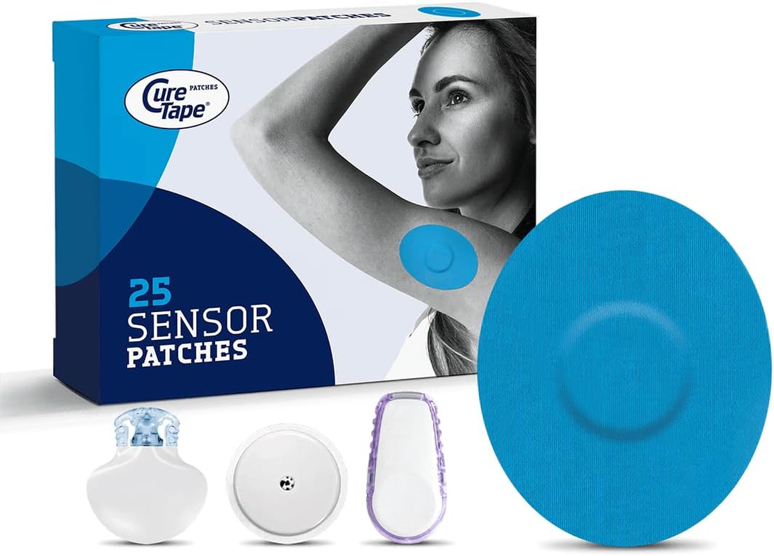 Curetape Sensor Patches - Sensor Fixing Plasters - Covers for Freestyle Libre, Dexcom and Medtronic Guardian Sensors - Fixation Tape for Your Sensor (Tattoo)