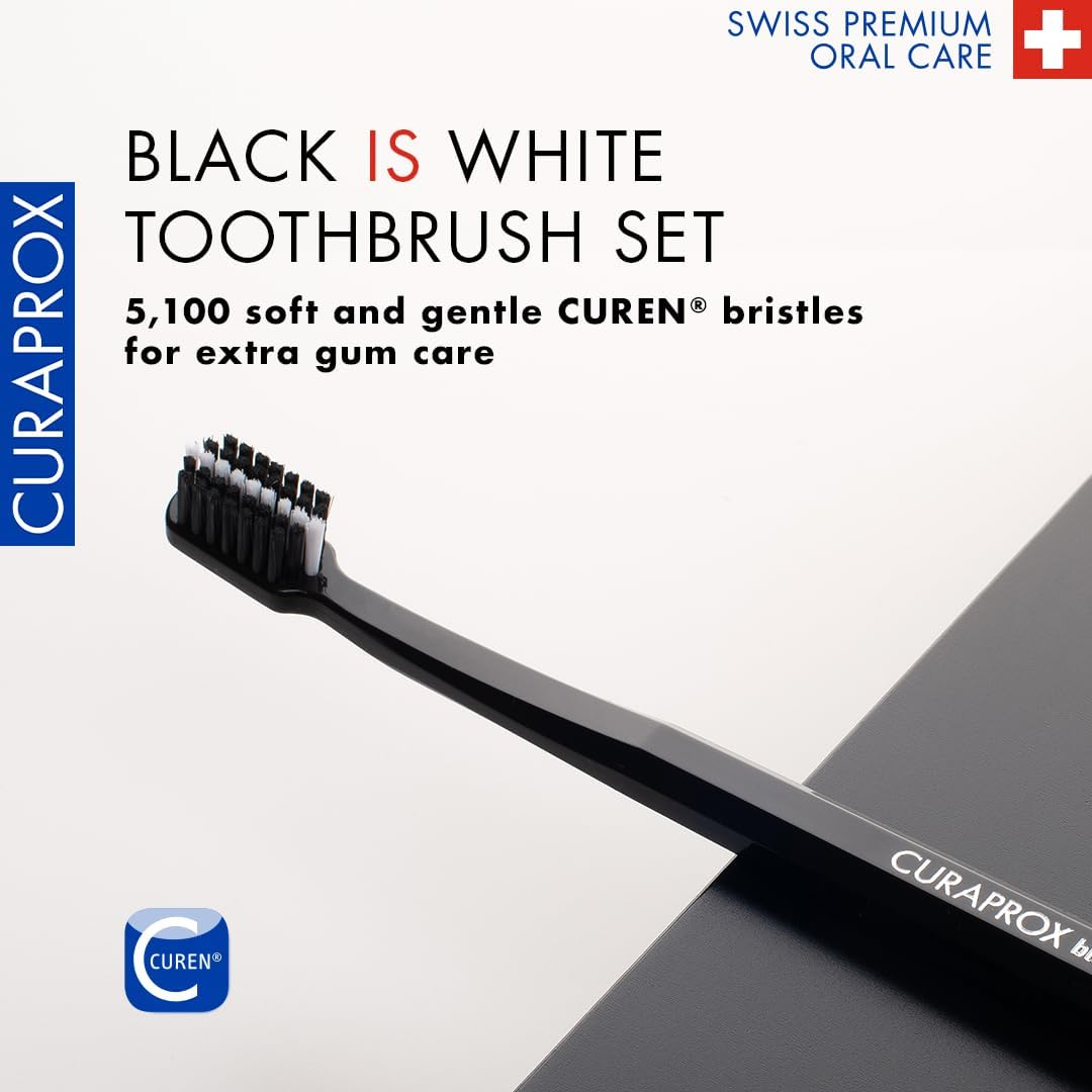 Curaprox Black Is White Toothbrush, Duo BLISTER, Black/Black image number 2