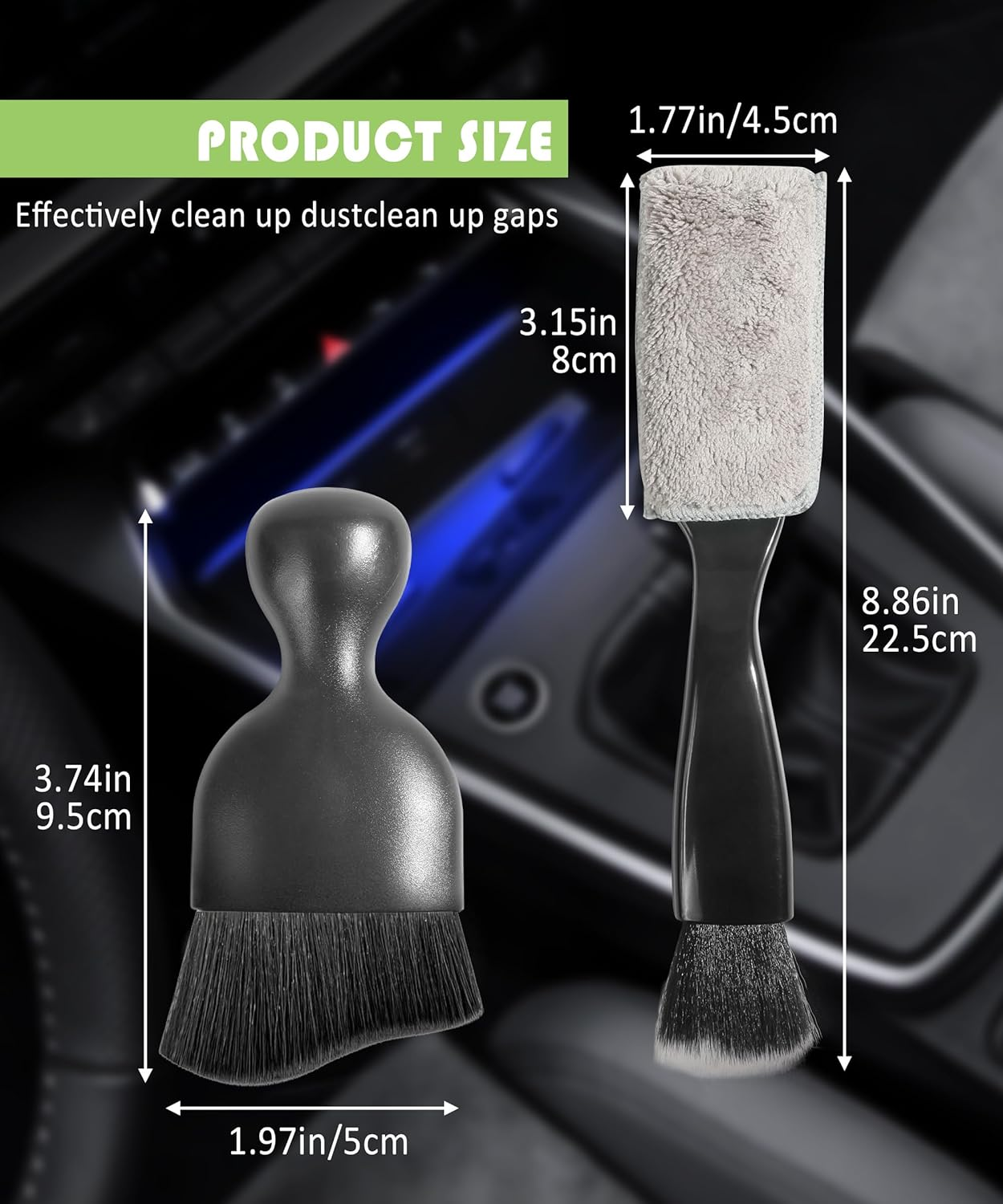 AOCISKA Car Detailing Brush,Car Detailing Kit Interior Cleaner,Car Detailing Brushes Car Cleaning Tool,Car Cleaning Brush Interior,Car Detail Brush Cleaning Tool (Black) image number 5