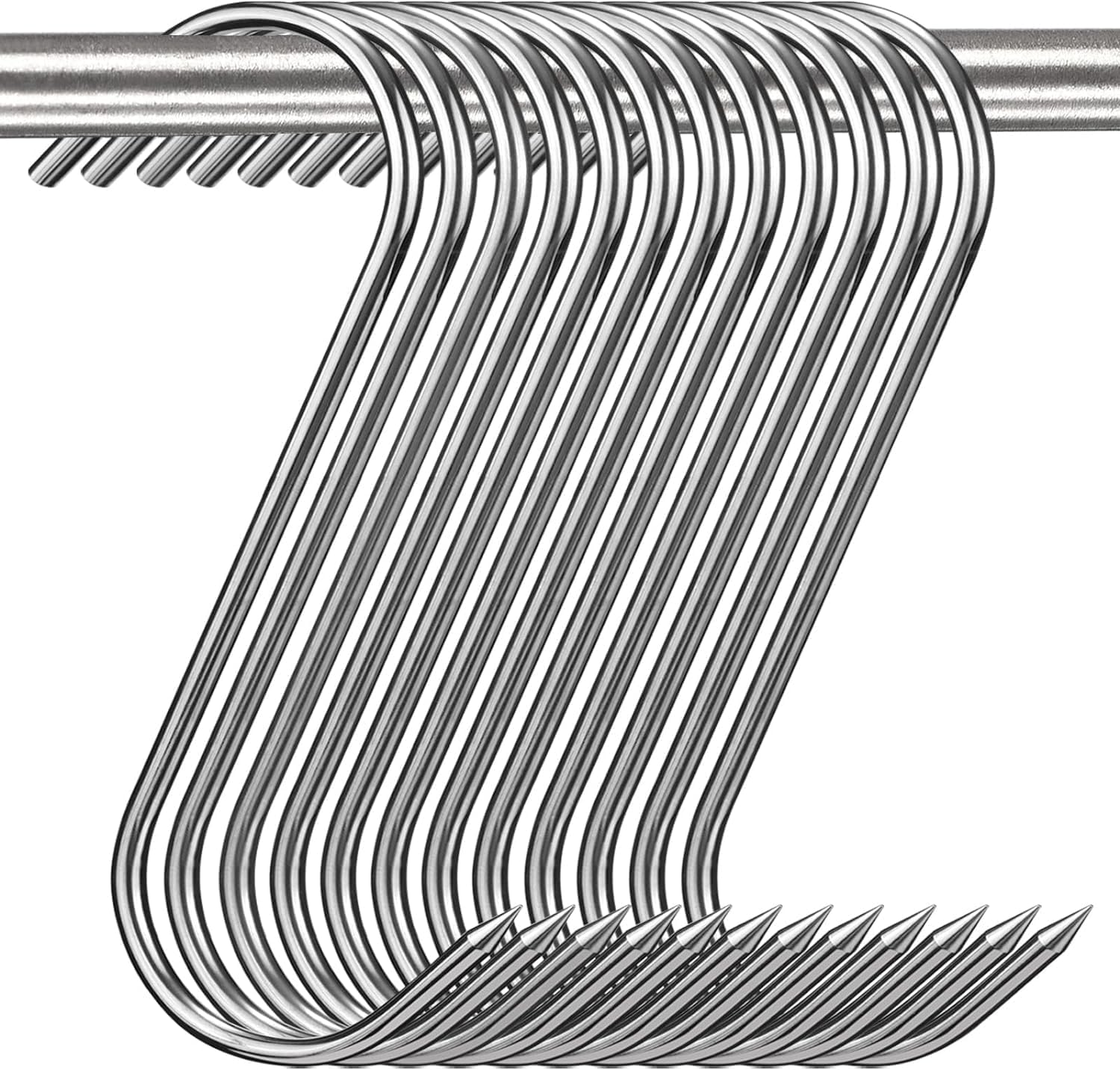 WADY Meat Hooks, 12Pcs Premium Stainless Steel Butcher Hook Smoking Hooks,Meat Processing for for Hot and Cold Smoking,Chicken Hunting Smoking Ribs,Hanging,Drying,Bbq,Grilling (5.1Inch/13Cm) image number 5