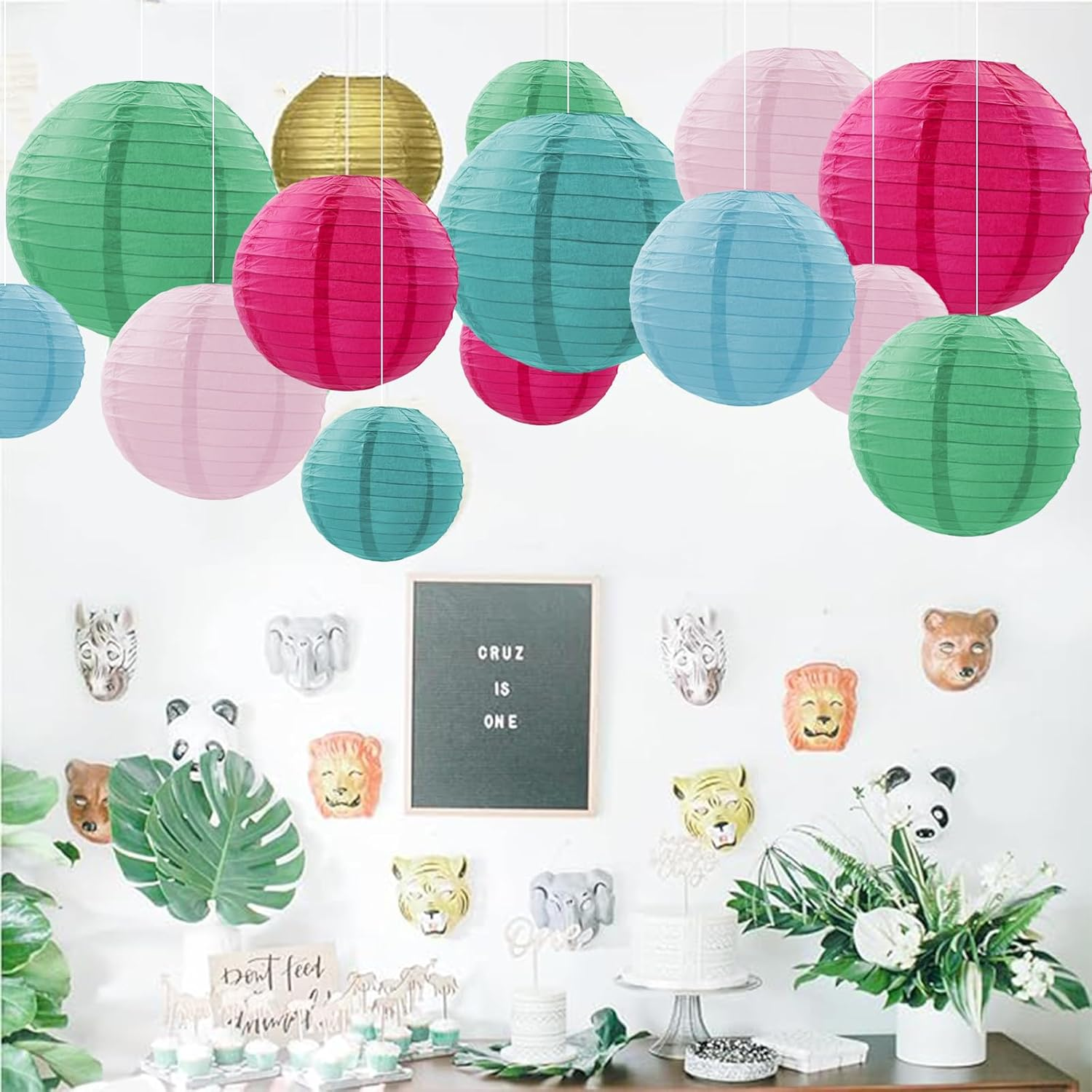 12 Pcs Paper Lanterns Decorations, Multiple Colors Hanging Paper Lantern, Circular Papeies Lanterns for Outside, Party Decorations for Wedding Birthday Baby Shower Party Home Decor, 3 Sizes image number 3