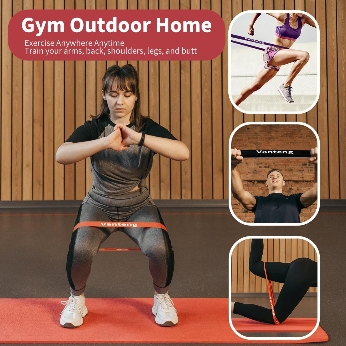 Vanteng Resistance Bands Set, Pull up Assistance Bands Set for Men & Women, Exercise Fitness Bands with Bag for Working Out, Body Stretching, Physical Therapy, Muscle Training image number 2