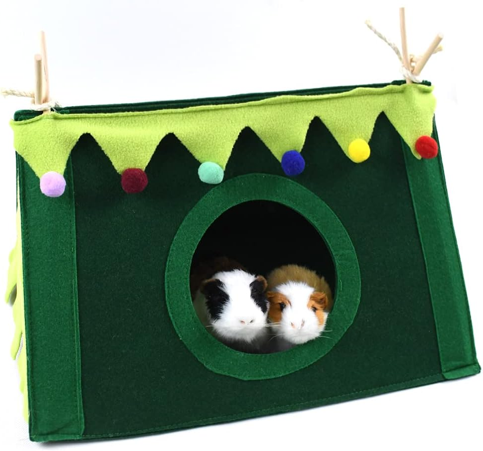 ASOCEA Guinea Pig Forest Hiding Fleece Corner Hammock Small Animals Hiding Pet Cage Habitat House Tent Nest Toy for Ferrets Chinchillas Hedgehog Hamster Glider Rats