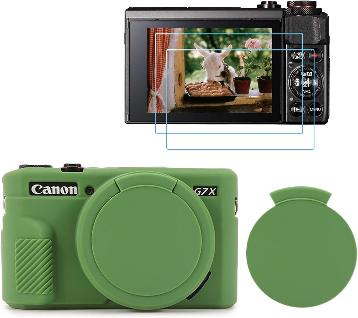 TYUANDOUER G7X II Camera Case & LCD Screen Protector Accessories Kit, Soft Silicone Case for Canon Powershot G7X Mark II Camera, Lightweight Skin Body Protective Rubber Cover for G7XII G7X2 - Black