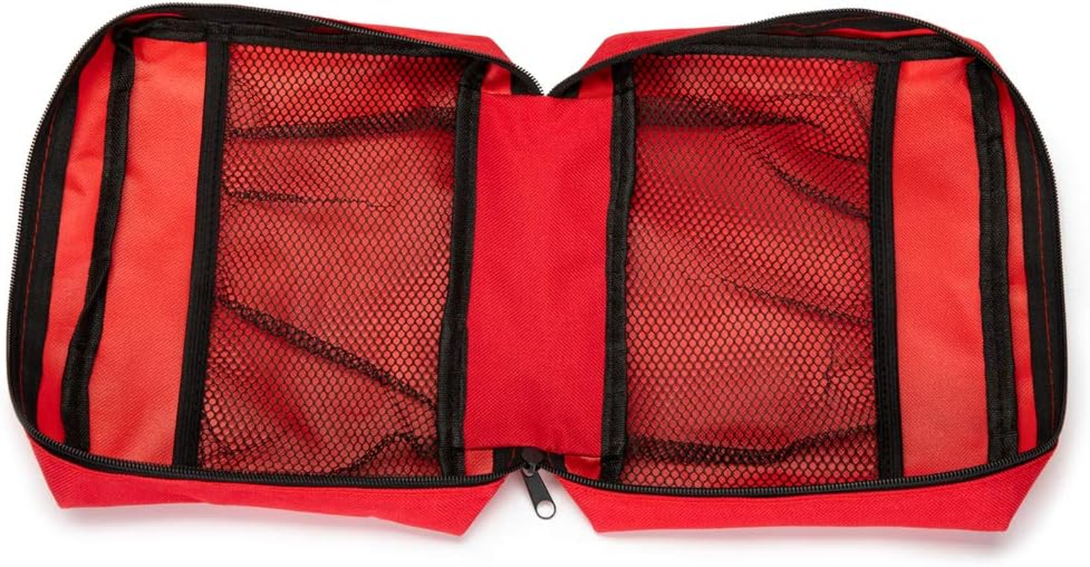 Red First Aid Bag Empty 1St Aid Bag Section Dividers Medical Travel Case First Responder Storage Compact Survival Medicine Bag for Car Home Office Kitchen Sport Outdoors Holiday (Green) - Red image number 6