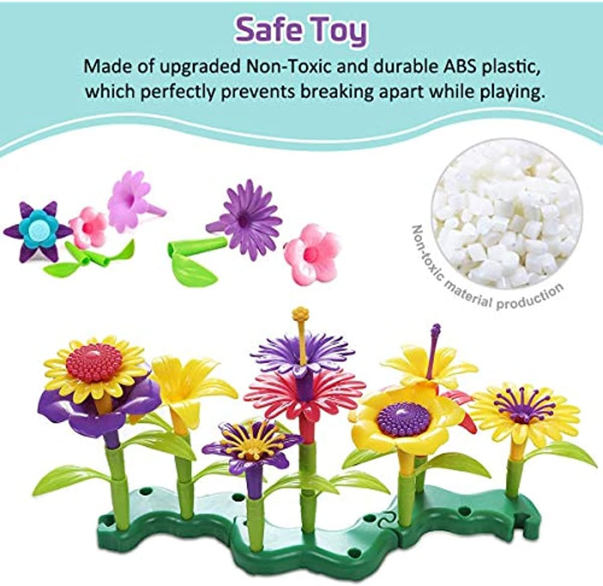 Flower Garden Building Set 98 PCS Arts and Crafts for Girls 11 Colors Birthday Gifts 3-6 Year Old Girls image number 4