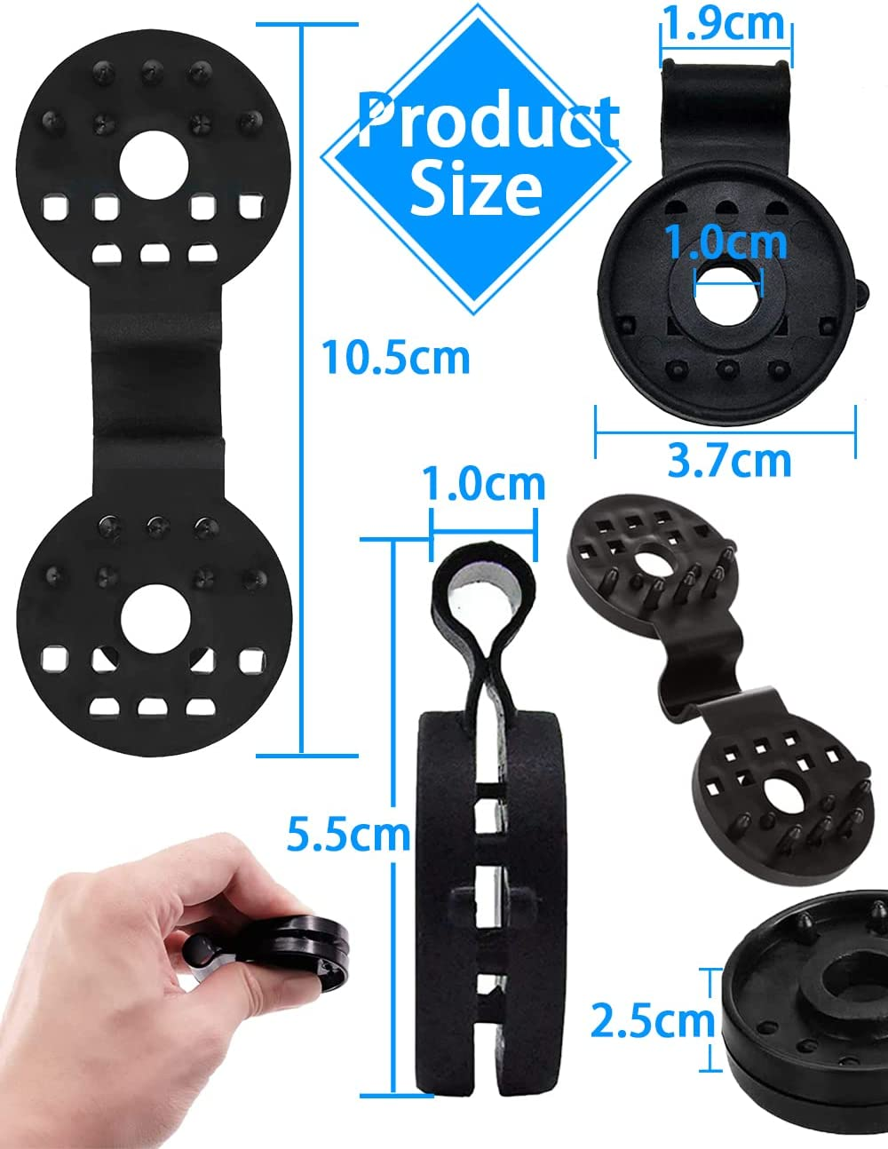 50 PCS Shade Cloth Plastic Clips round Plastic Black Clips for Sun Shade Net, Garden Expert anti Bird Netting, Shade Netting Fabric Accessories Grommets in Garden Backyard Greenhouse Outdoor, Black image number 5