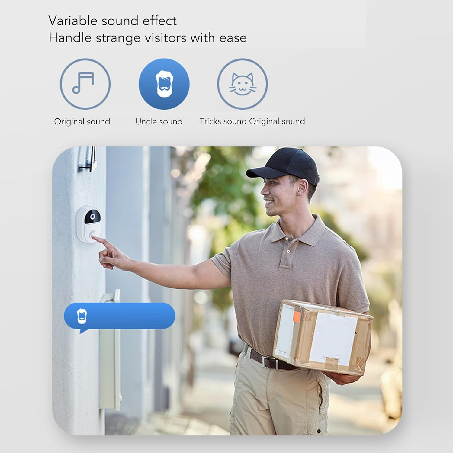 Video Doorbell Wifi Wireless Doorbell Camera with Chime, 1080P HD Night Vision 2 Way Audio 90&deg; Wide Angle Home Security Camera System, Supports Cloud Storage, Easy Installation image number 3