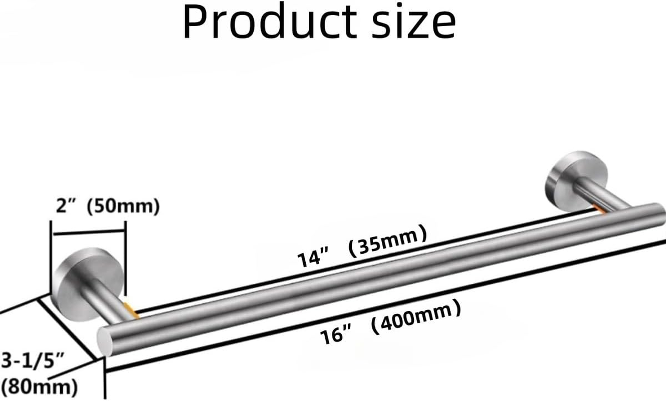 Towel Bar Wall Mounted, Stainless Steel Towel Racks for Bathroom, Includes Wall Mounting Hardware for Bathroom, Kitchen, Bedroom Wall Mounted - Single Layer Shower Towel Hanger Rod(Brushed Nickel) image number 5