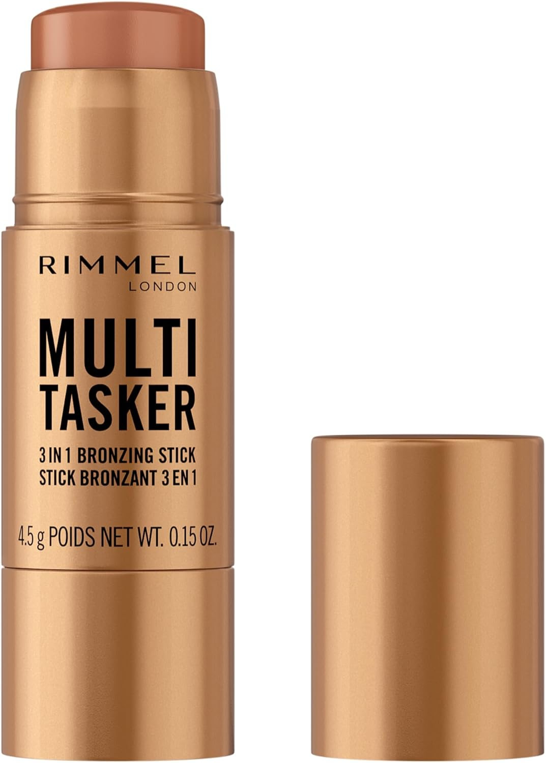 Rimmel London Multi Tasker Bronzing, Sculpting & Contour Stick, 002, Medium, All-Day Wear, Dewy Finish, Vegan-Friendly Makeup, 4.5G (0.15Oz)