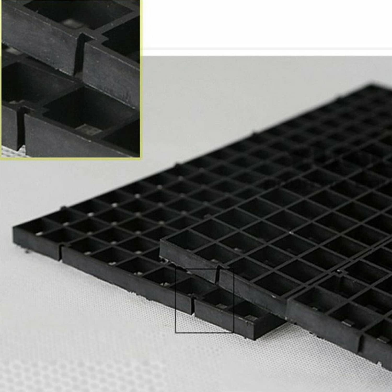 Yotsuba 2PCS Plastic Fish Grid Divider Durable Holder Tank Tray Egg Crate Aquarium Fish Tank Bottom Isolation, Black/White (Black) image number 6