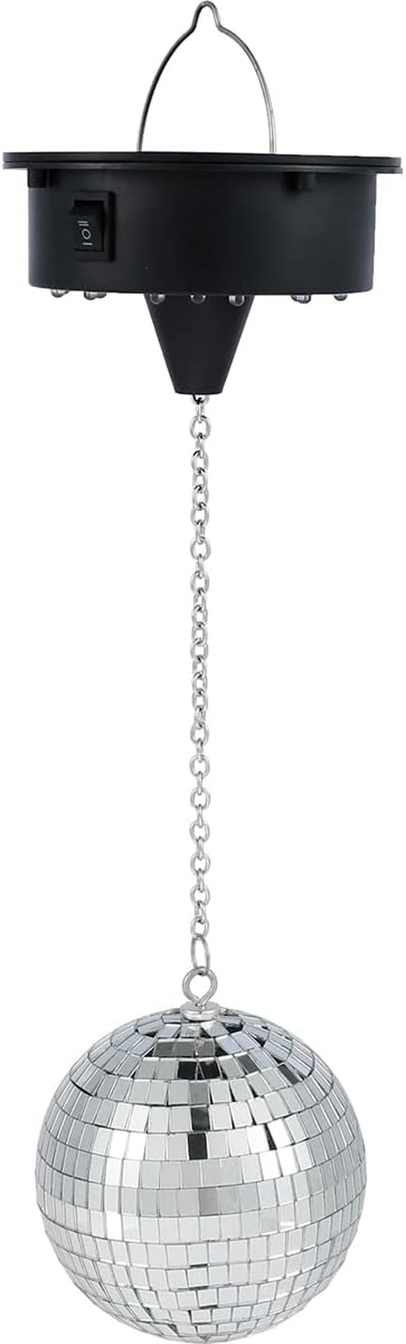 Abizarch Rotating Disco Ball Mount Support,Electric Mirror Ball Motor for 6 8 12 Inch Disco Ball (Not Included), 3RPM Battery Powered Sound Control Rotating Mirror Reflection Ball Hanging Support image number 2