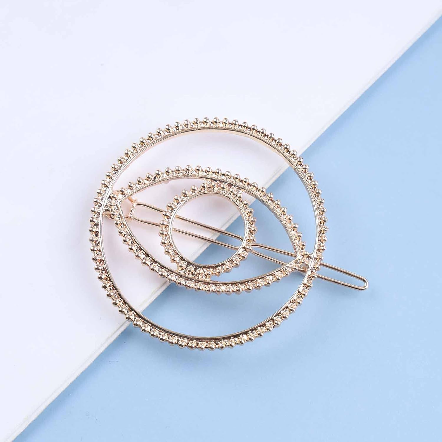 Yheakne Vintage Evil Eye Hair Clip Geometric Hair Clip Gold round Hair Clip Pin Hollow Eye Head Clip Decorative Headwear Hair Accessories for Women and Girls (Gold) - Gold image number 5