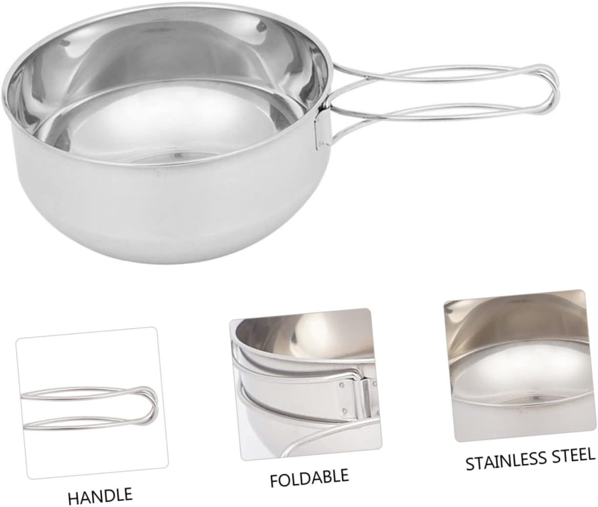 HANABASS 3Pcs Outdoor Camping Pots Practical Camping Cookware Pot Bowl Cook Utensils for Cookware image number 4