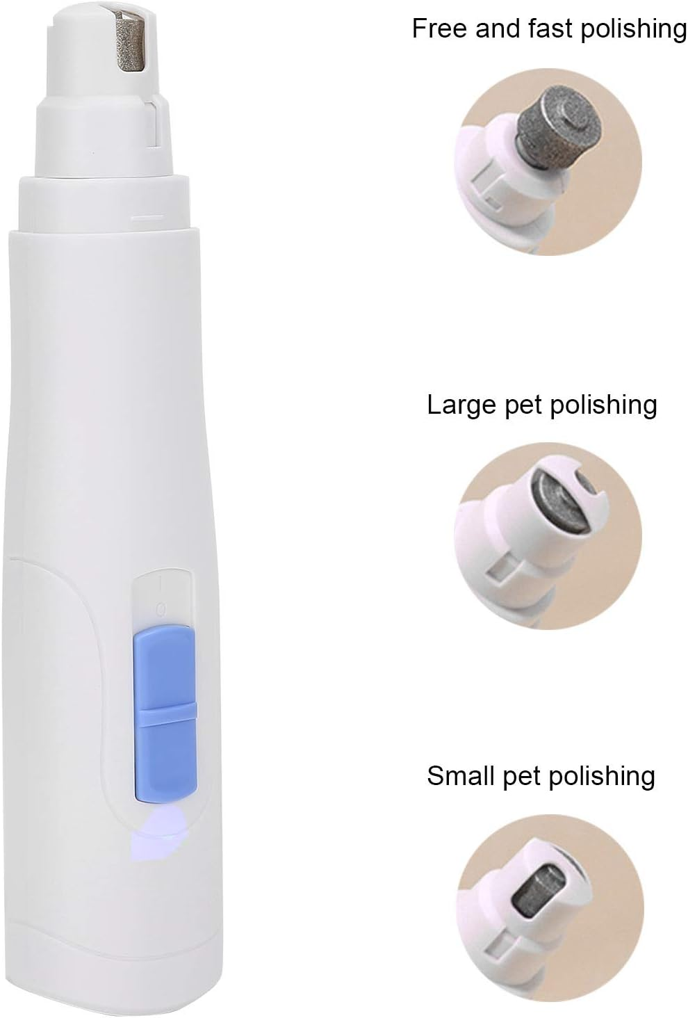 Pet Nail Polisher, Electric Dog Paw Grinder USB Rechargeable 2 Gears Nail Trimmer, Professional Electric Pet Paws Grooming Quiet Puppy Grooming Tool for Dogs, Cats and Small Animals image number 2