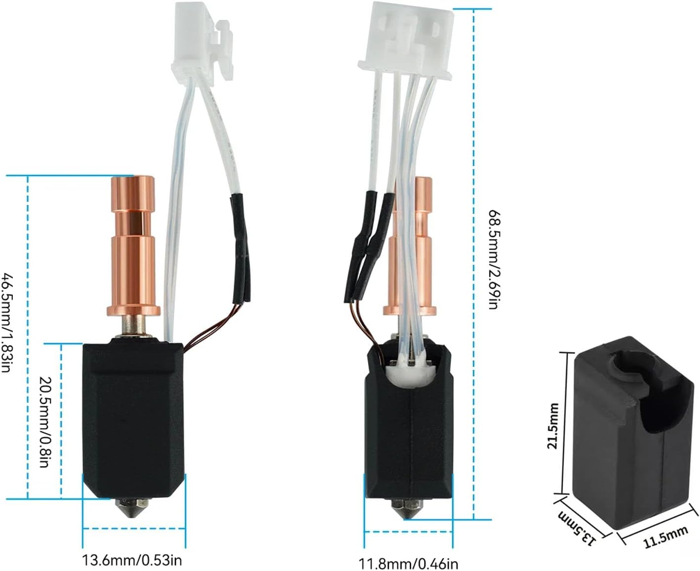 Asixxsix Ceramic Hotend Kit, Ceramic Heating Block Hot End Kit, 3D Printer Hot End Replacement with 2 Silicone Cover, for Kobra S1, Combo, ACE Pro 3D Printers (0.6Mm) image number 1