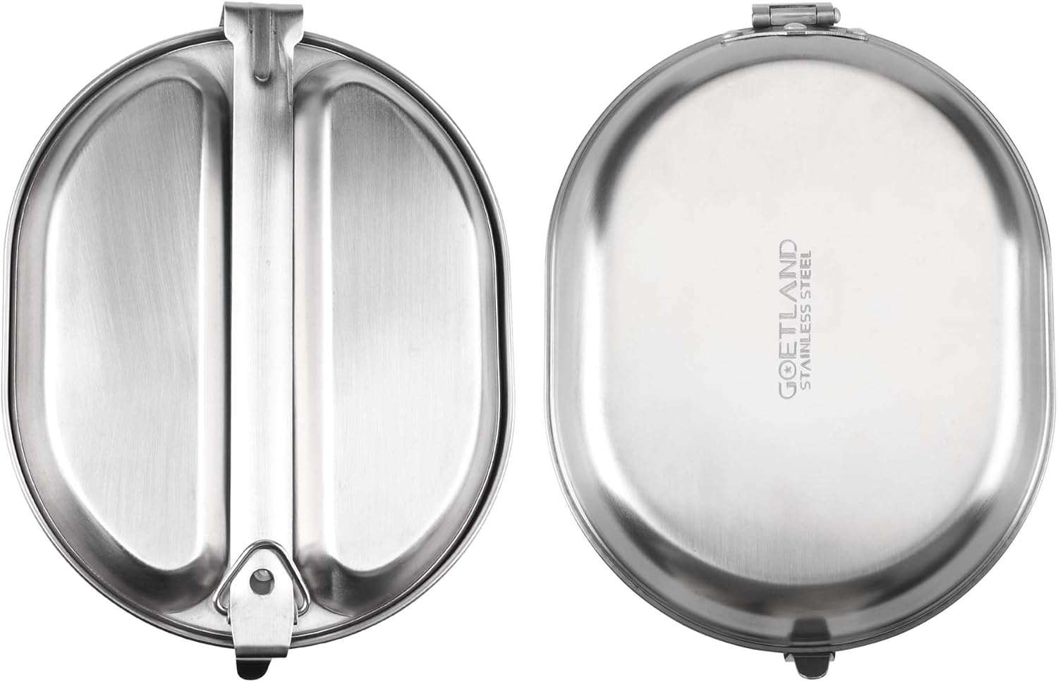 Goetland 304 Stainless Steel US Military Mess Kit Plate Set GI Type Outdoor Camping Hiking Picnic BBQ Beach