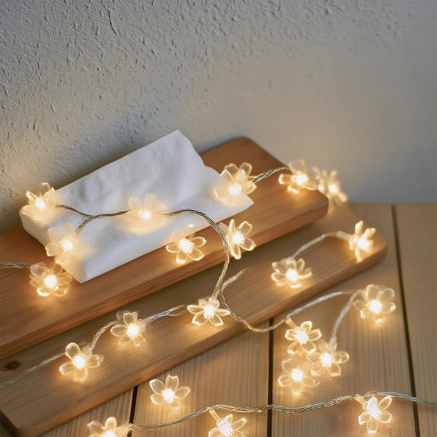 6M 40LED Fairy Lights, Cherry Blossom Fairy Lights Indoor, Battery Operated String Lights Waterproof for Camping, Garden Fence, Birthday, Easter, Christmas, Wedding Party, Bedroom (Warm White) image number 4