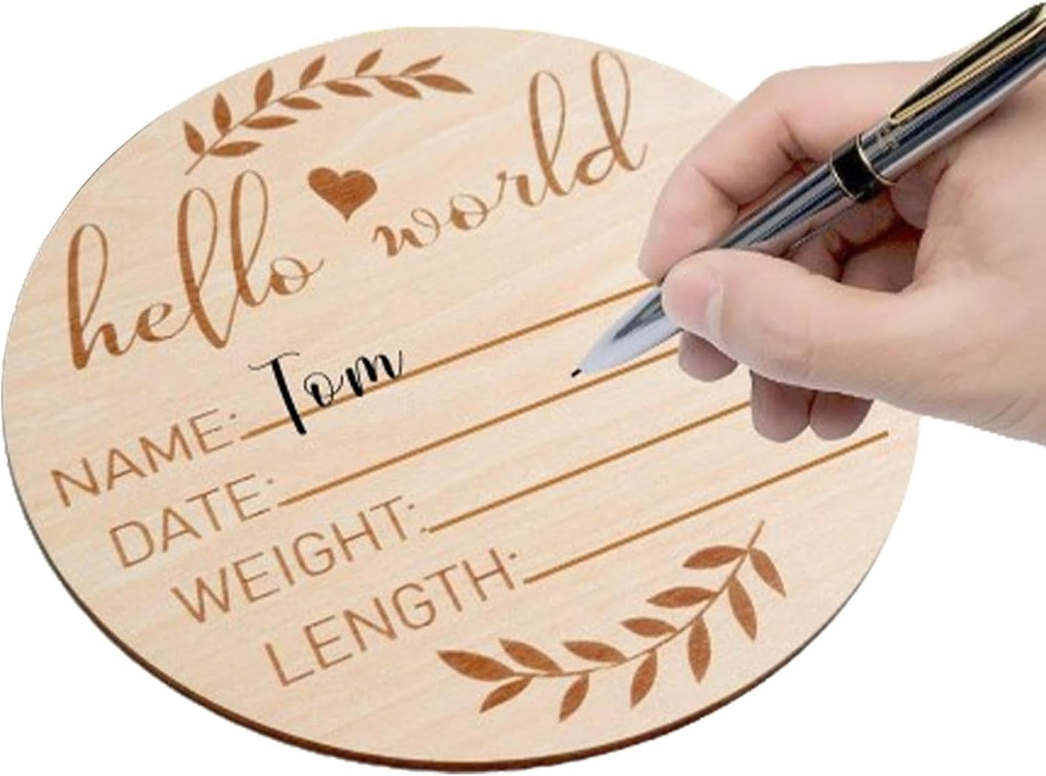 Baby Announcement Sign,Wooden Baby Birth Sign 5.9 Inch | Unique Baby Name Announcement Sign for Welcome Baby Come image number 1
