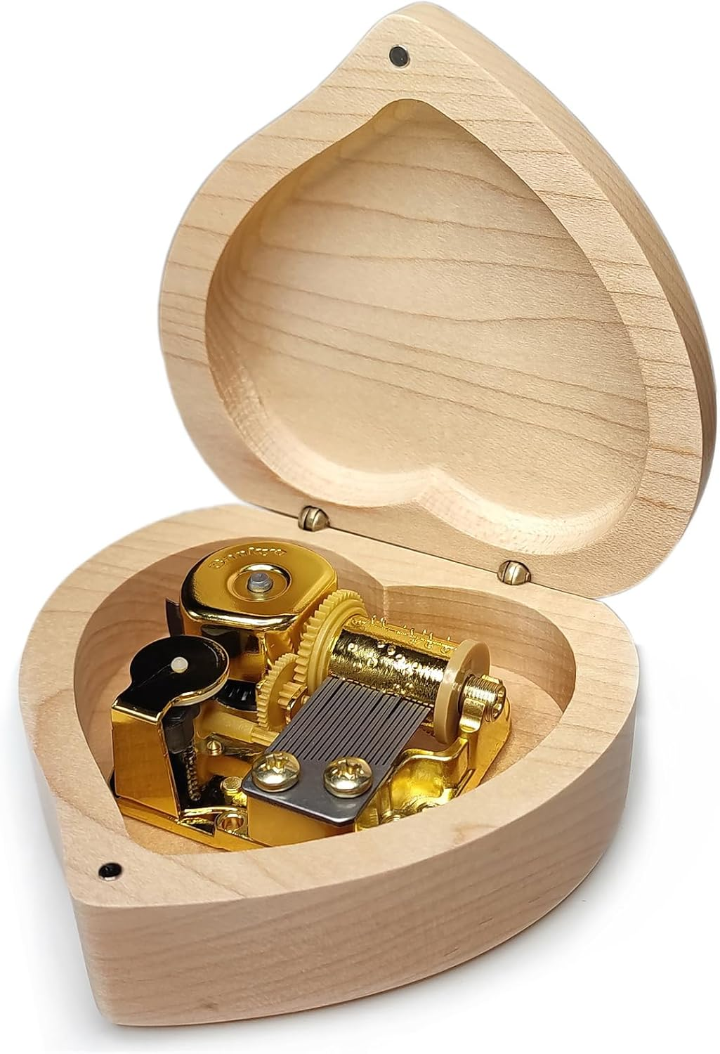 Falado Heart Shaped Beech Wood Music Box Wind up and Golden Movement Music Box for Christmas/Birthday/Valentine'S Day (Song:You Are My Sunshine) image number 1