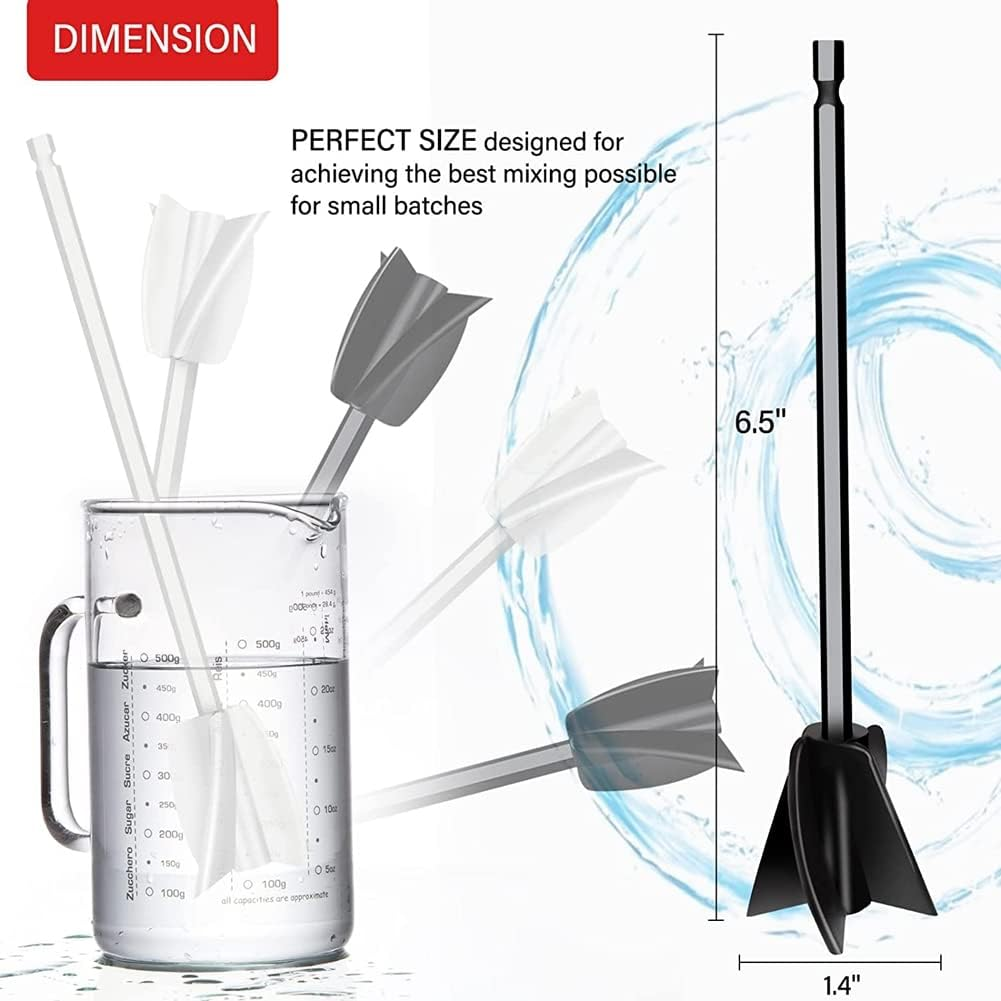 Mifrsnu 8 Pcs Epoxy Mixer Attachment for Drill, Reusable Paint and Resin Mixer Paddle to Mix Epoxy Resin, Paint, Ceramic Glaze image number 2