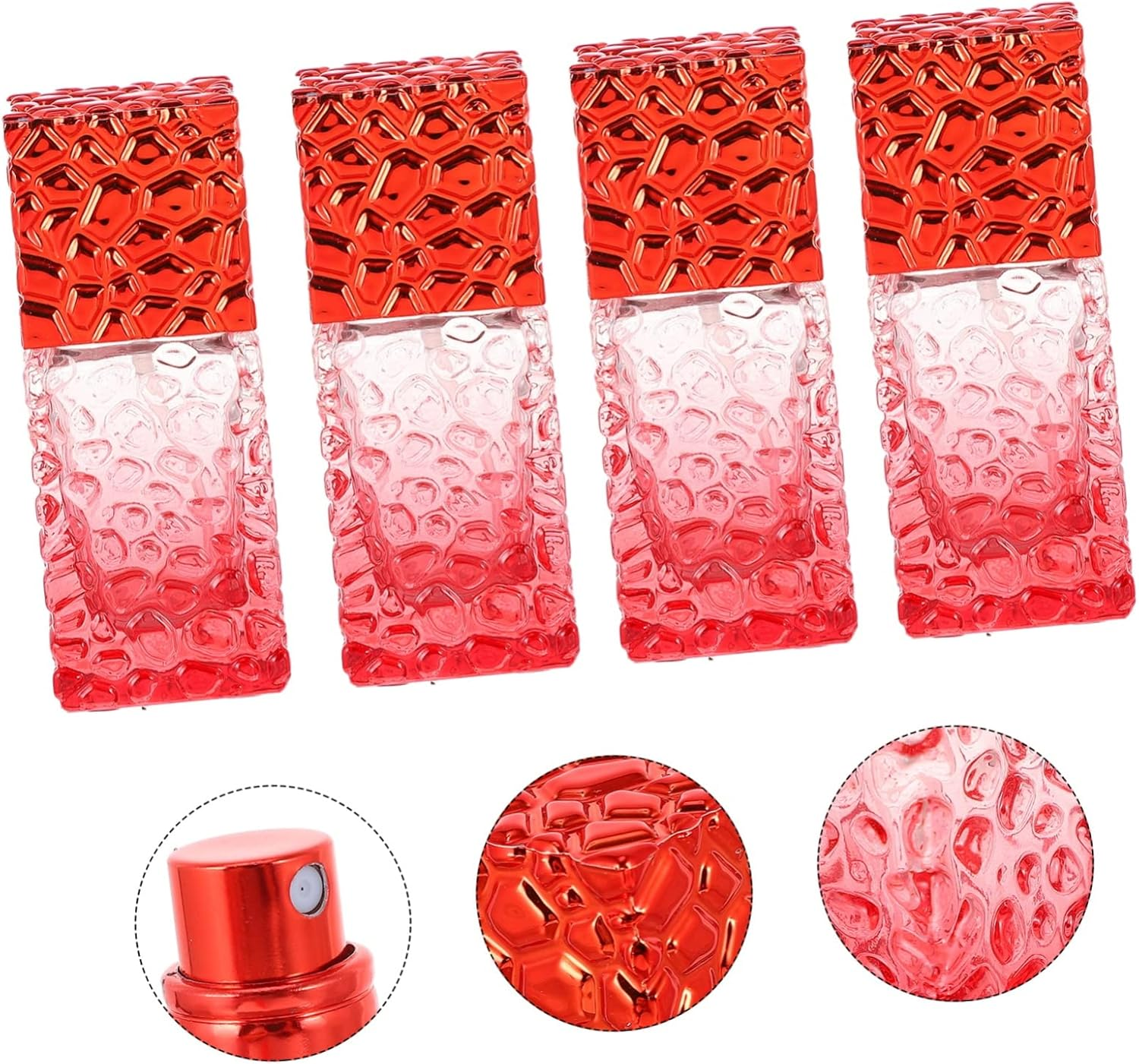 Mikinona Glass Perfume Spray Bottle 4 Pack 27Ml Refillable Perfume Dispenser for Travel and Daily Use Red image number 4