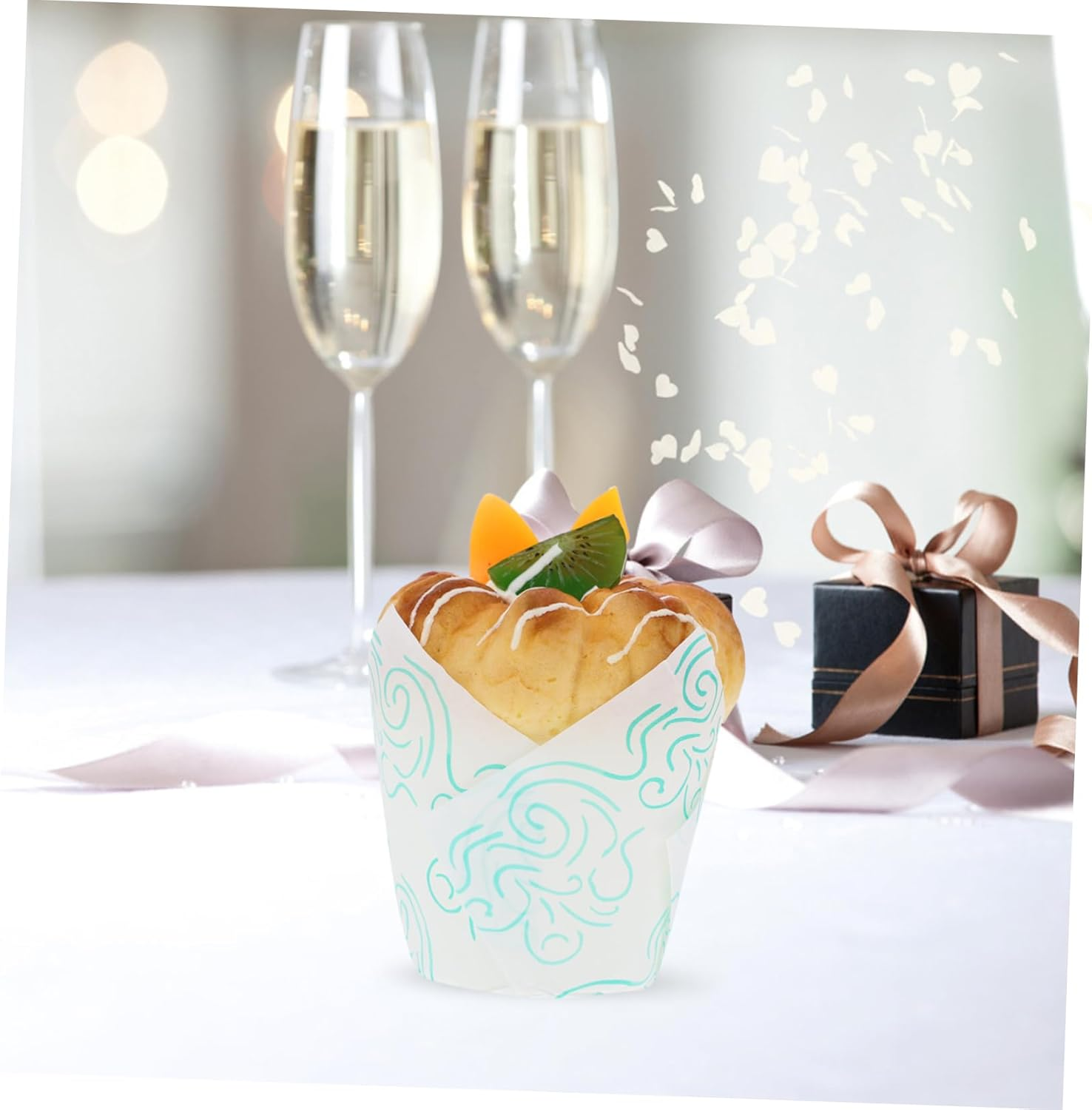 100Pcs Parchment Paper Cupcake Liners Oven Safe Tulip Shape Muffin Paper Cups for Bakeries image number 3