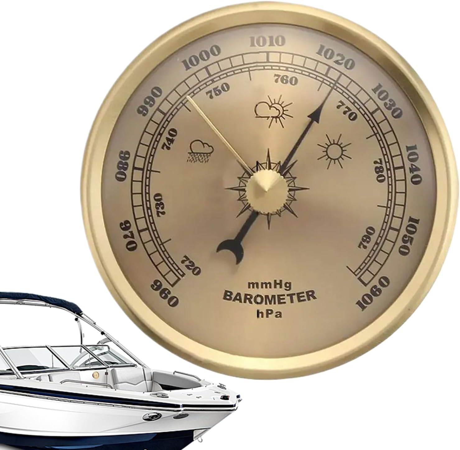 Fishing Barometer - 7X7X4Cm Weather Pressures Gauge, Pressure Monitor, Compact Atmospheric Change Indicator | Reliable Camping Gear for Fishing, Hunting, Boating and Lake Surfing image number 4
