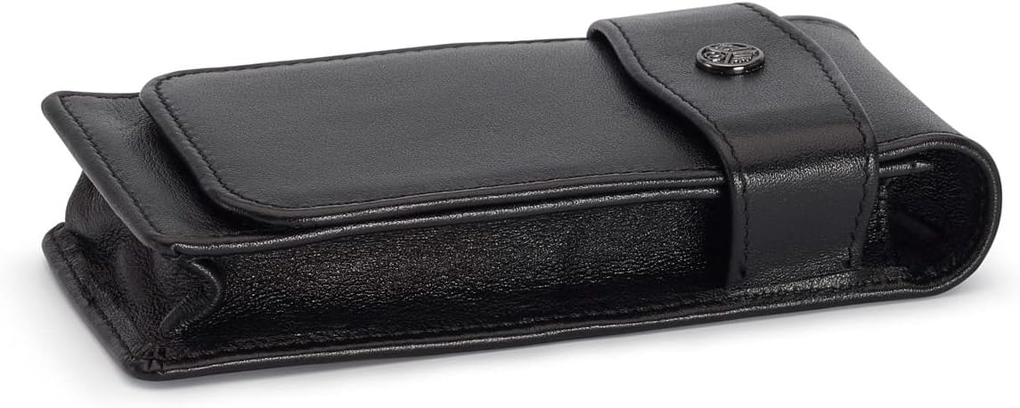 Kaweco 10000271 3 Tabs Leather Case Long I Pen Case Suitable for Large Kaweco Pens I Genuine Leather Writing Case with Metal Logo I Classic Pen Bag I Pen Case 20 X 8 X 2.5 Cm in Black