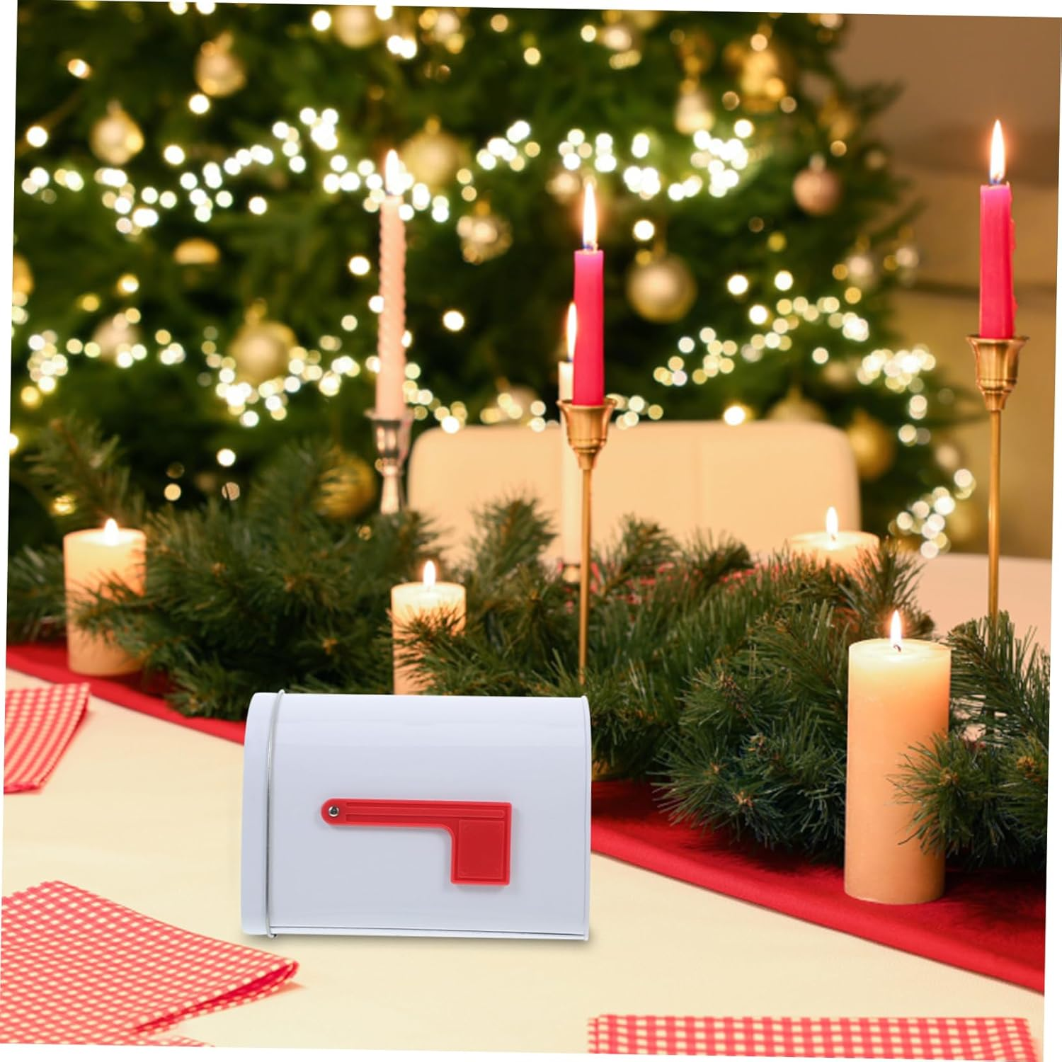 Cabilock Mailbox Toy Boys and Girls Mailbox Craft Case Metal Post Mount for Sensory Play White