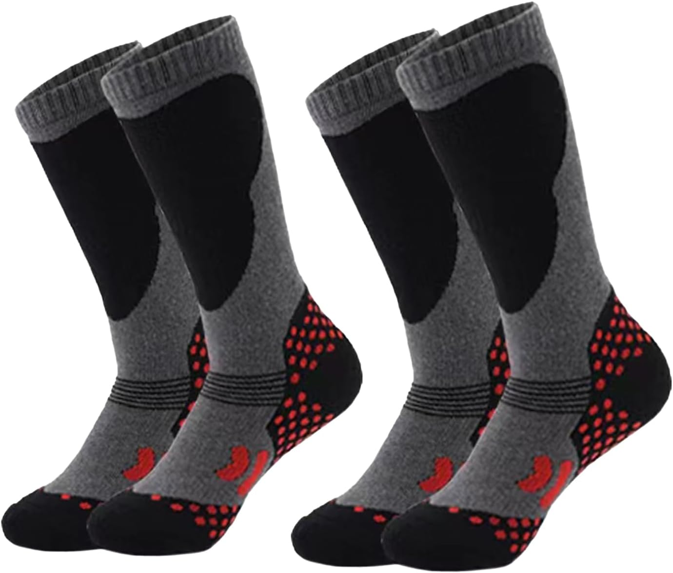 Kids Ski Socks Winter Warm Thick Sock Knee High Thermal Boot Socks for Hiking Snowboarding Mountain 7-12Yers(2 Pairs) image number 1