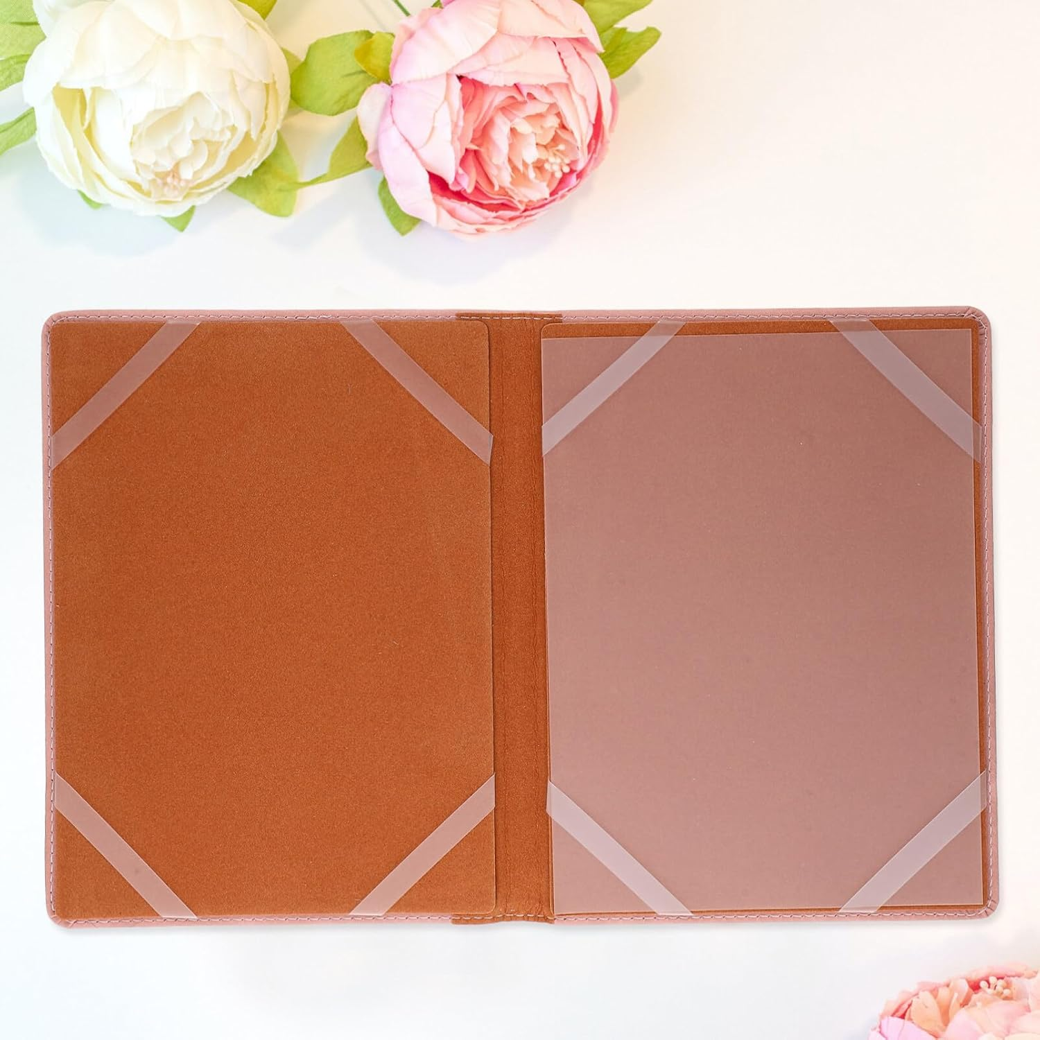 Pink Leather Birth Certificate Protector - Baby Birth Certificate Holder with Cartoon Patterns, 8.84X6.29In, Keepsake Storage for Important Documents image number 3