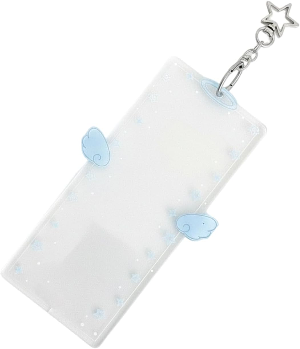 Imtrub Picture Keychain | 6X3Inch Clear Cartoon Wing Clip,Detachable Clear Keychain Photo Holder - for Men Kids Girls Friends Key Bag Purse Wallet Pocket Valentines Day