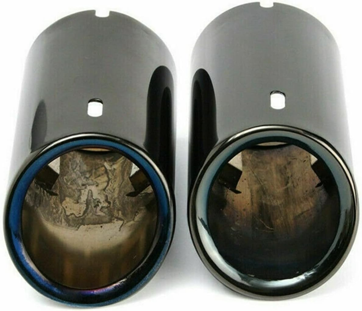Muffler 1 Pair Titanium Black Car Exhaust Systems Nozzle Muffler Pipe Tip Compatible with BMW 2006 2007 2008 2009 2010 E90 E92 325 Car Accessories image number 4