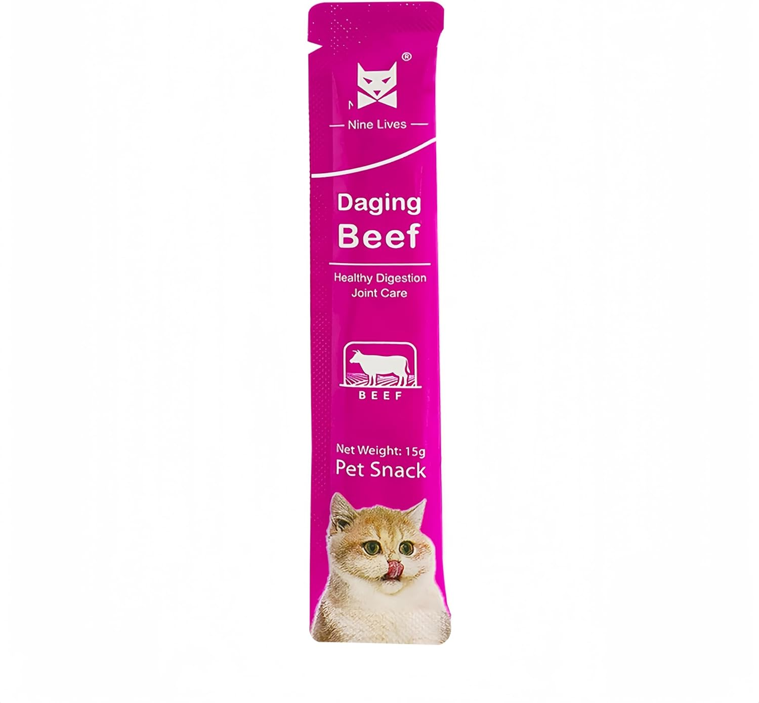 Delicious Cat Snacks for Weight Gain and Cheek Filling-Moist Cat Treats Sticks (5PCS, Beef) image number 1