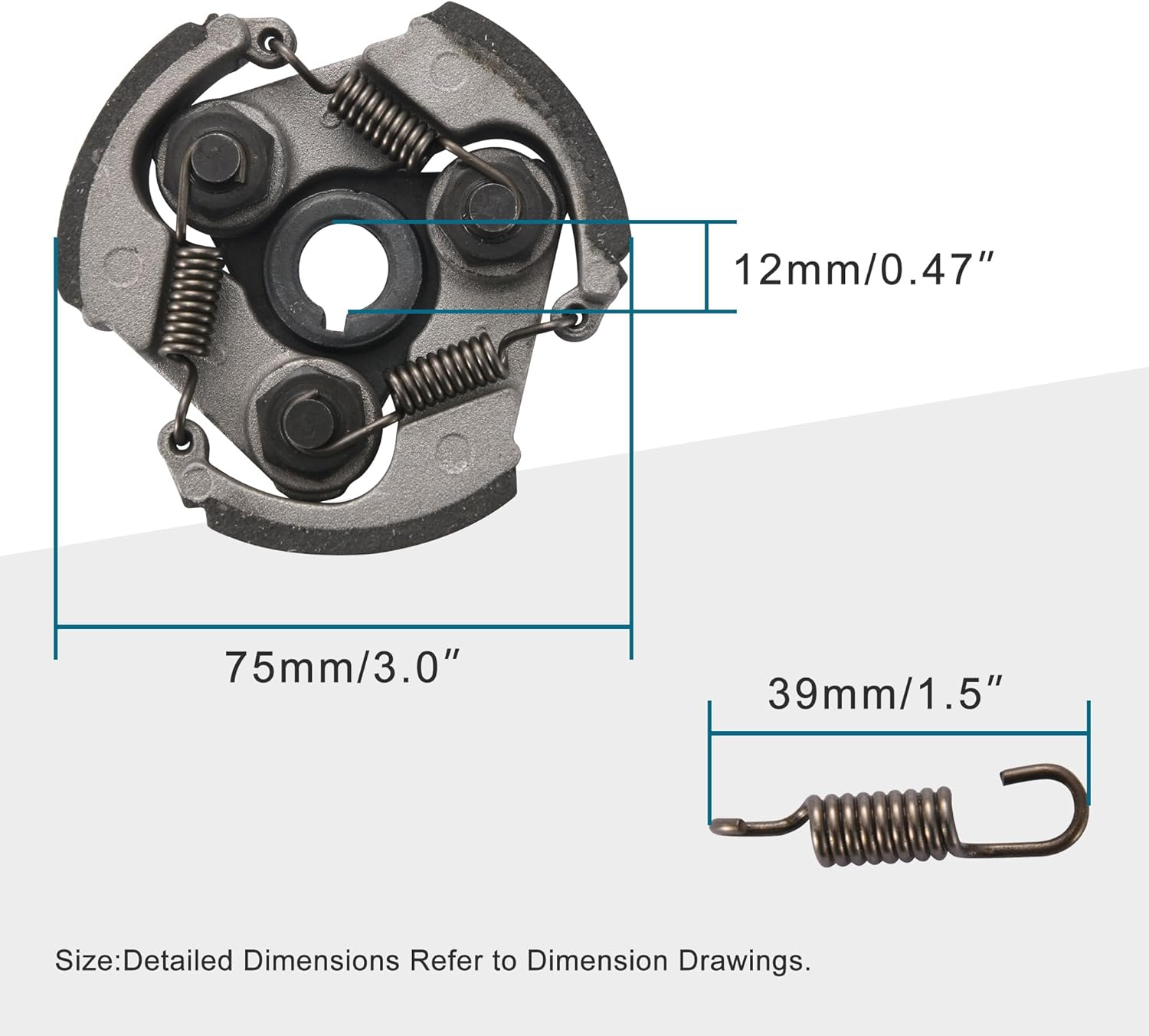 GOOFIT 6 Teeth Gearbox Heavy Clutch Pad Replacement for 2 Stroke 47Cc 49Cc 50Cc 53Cc Pocket Coolster Mini Dirt Bike Crosser ATV Quad image number 5