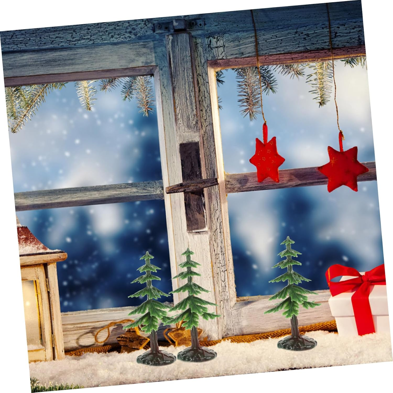 20Pcs Miniature Christmas Tree Artificial Simulation Tree Ornament for Desktop Landscape Decoration Xmas Craft Figurine Set image number 4