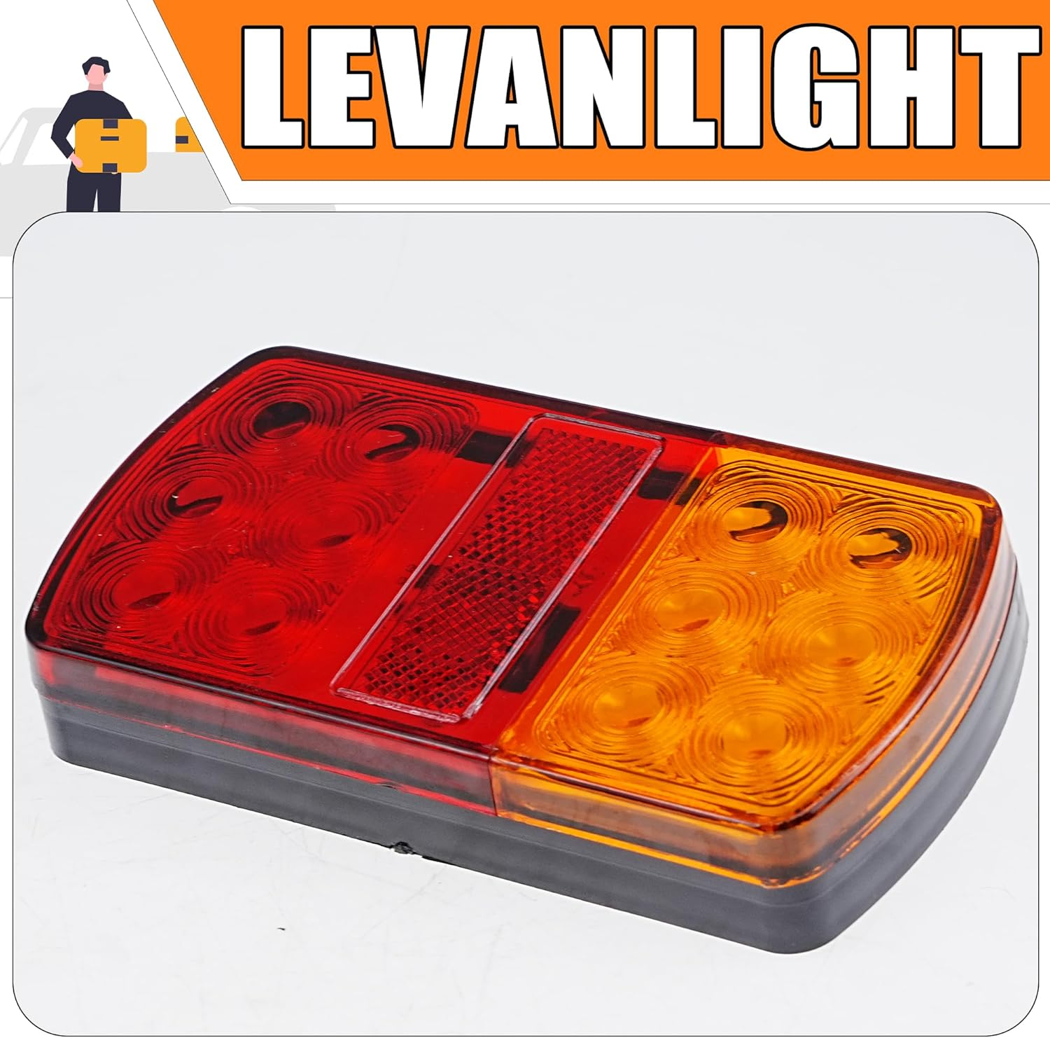 Heavy Duty Submersible Trailer Lights, 2-Pack 12-LED Stop Tail Turn Signal Lamps, Waterproof 12 Volt Durable Sealed Lighting for Trailers, Trucks, and Vans image number 6