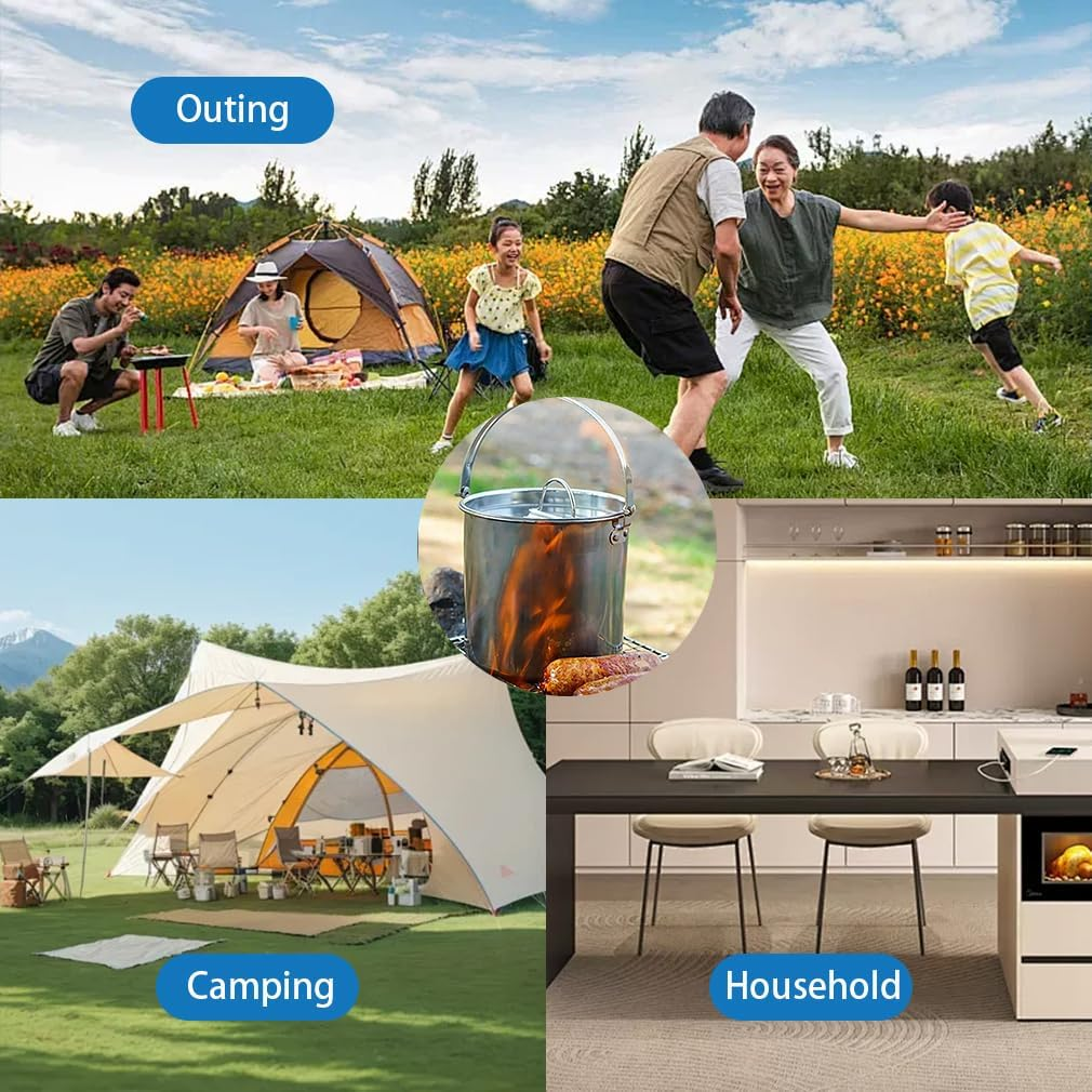 Camping Coffee Pot and Mug Set, 5-Piece Camping Cookware, Outdoor Kettle with Foldable Handle and Lid for Camping, Backpacking, Outdoor Cooking and Picnics