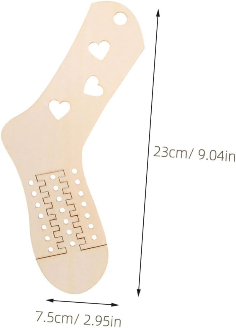 COHEALI 4 Pack Sock Blocking Molds Wood Knitting Tools Sock Blockers for Knitters Crochet Blocking Forms image number 6