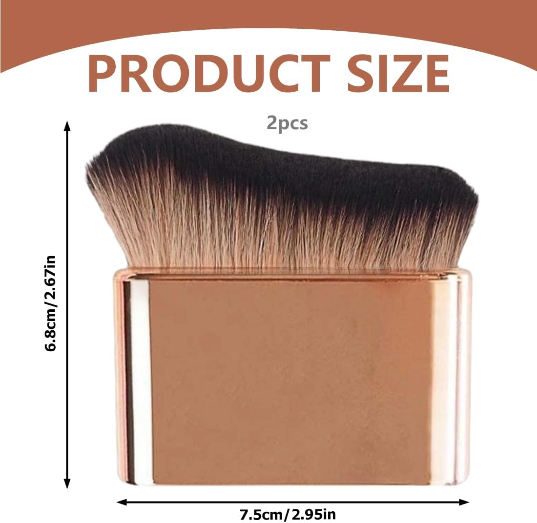 XUKZIMA 2 Pack Multifunctional Body Brush, Tanning Brush, Flat Self Tanning Brush, Large Body Makeup Brush, Powder Brush, Blush Brush (6.8 X 6.8 Cm) image number 5