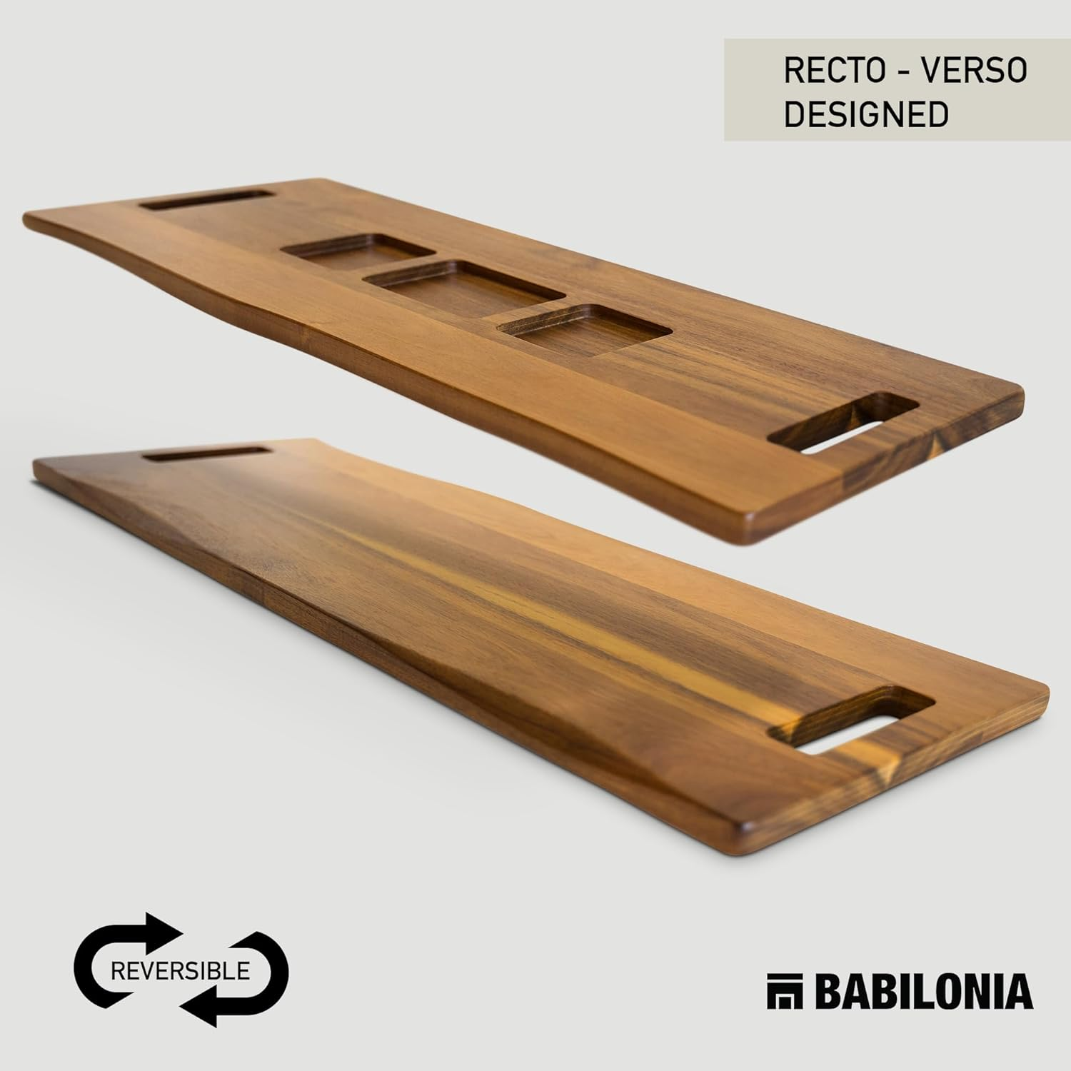 Extra Large Charcuterie Boards 36 Inch Babilonia Premium Acacia Wood Serving Platter, Long Charcuterie Board, Cheese Board, Wooden Serving Tray with Handles, Party Serving Trays and Platters image number 1