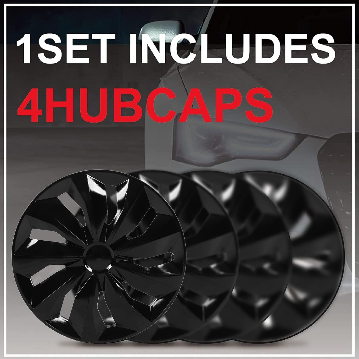 4Pcs Hub Cover 17 Inch Black Hubcap, Easy Installation, Wheel Protective, Fitness, Snap on Hub Caps For, Astra, Megane,308 image number 6
