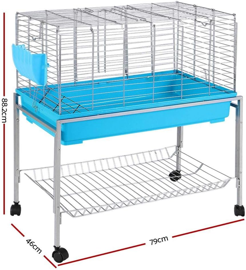 I.Pet Rabbit Hutch Bird Cage Ferret Guinea Pig Rat Bunny Cages Pet Enclosure House Carrier Habitat,Ourdoor Indoor for Small Animals, 88Cm Tall Detachable Design with Double Doors image number 1