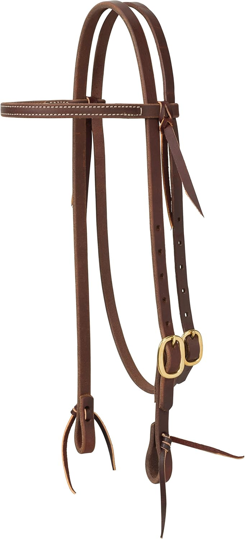 Weaver Leather Working Tack Straight Browband Brass Single Buckle Headstall 10-0720, Oiled Canyon Rose, 5/8"