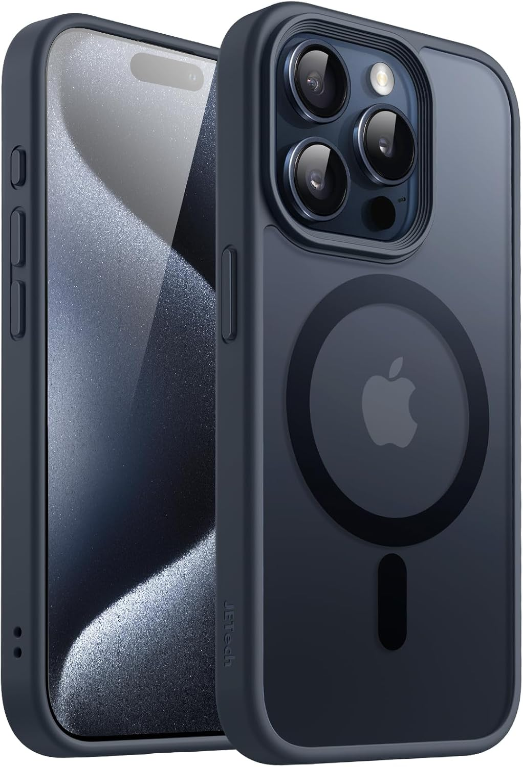 Jetech Magnetic Case for Iphone 15 Pro 6.1-Inch Compatible with Magsafe, Translucent Matte Back Slim Shockproof Phone Cover (Bright Blue)